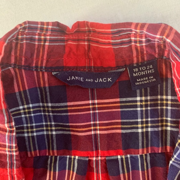 Janie & Jack Plaid Shirt Bundle | 18–24 Months | Red & Green EUC - Picture 4 of 9